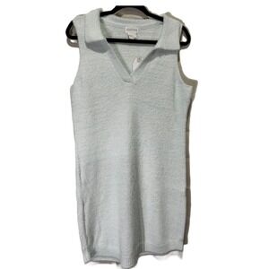 Softies Sleeveless Johnny Collar Lounge Dress Heather Aqua, Small